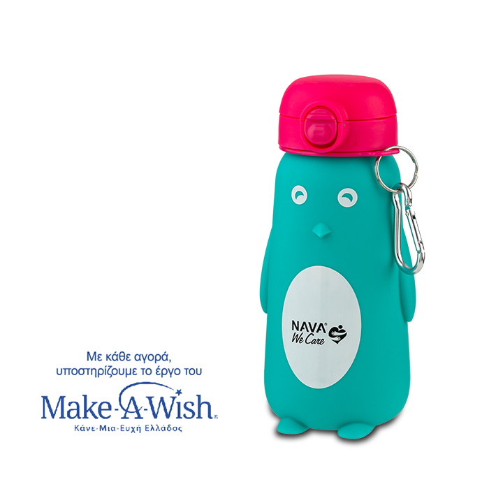 silicon-water-bottle-we-care-turquoise-penguin-500ml