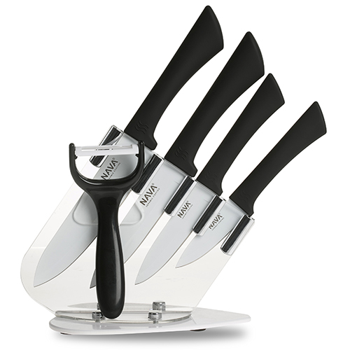 Stainless steel knife set of 6pcs Misty by NAVA, ceramic coating