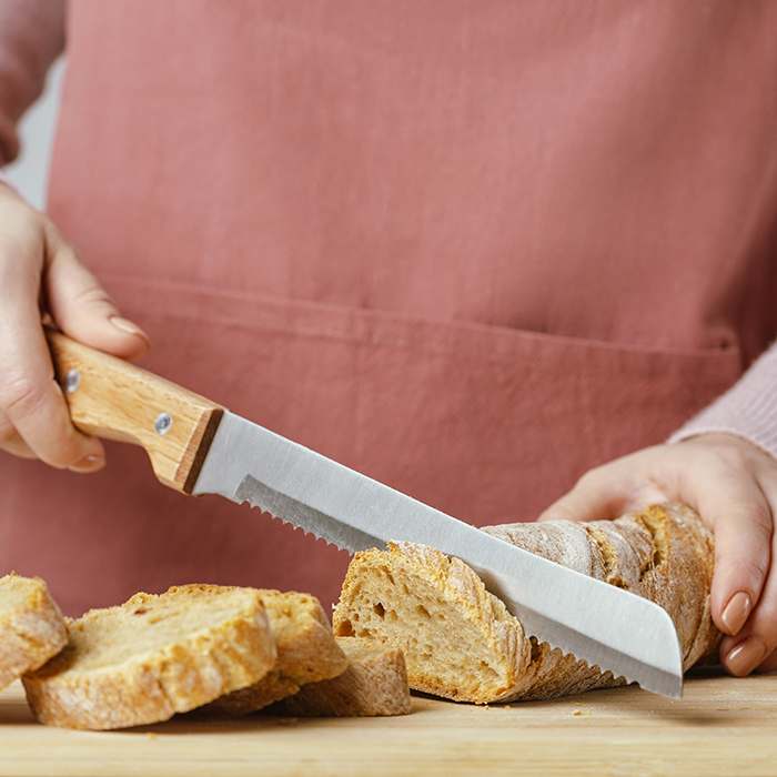 Wooden Serrated Bread Knife Cake Cutting Knife Multi-Purpose